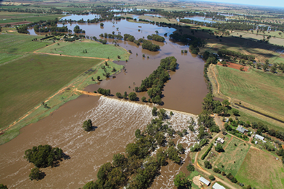campaspe Weir during a flood