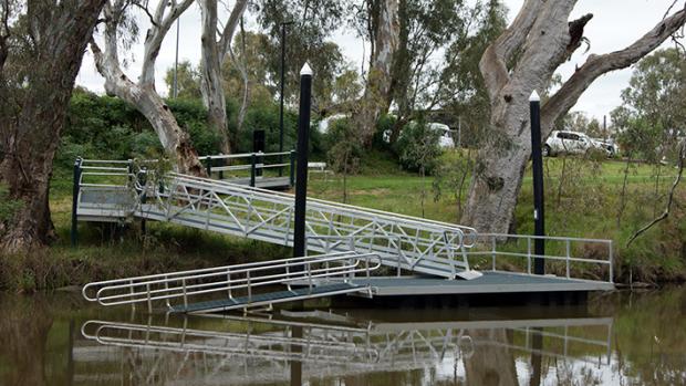 All abilities kayak pontoon sits in the Campaspe River