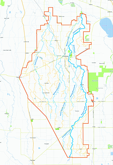 Bullock creek study area map